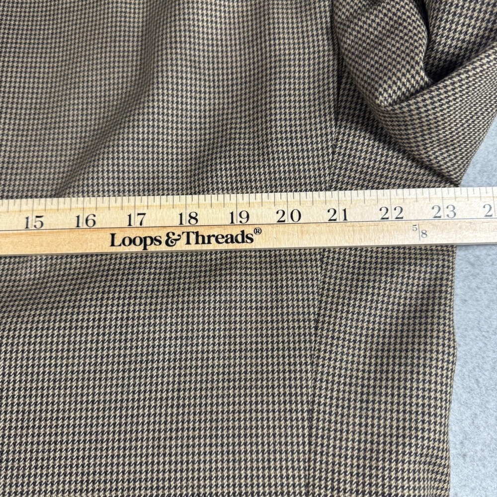 Jos. A. Bank Sportcoat Mens 44R Brown Tan Check Excellent Wool 2-Button Gordon - Picture 9 of 11